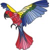 Design With Vinyl – Multicolur Flying Parrot Vinyl Stained Glass