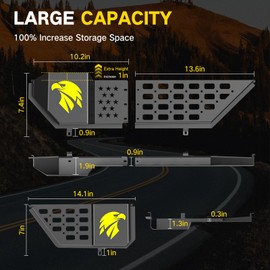 MusixiA Metal Front & Rear Door Pockets Box Pockets for Jeep, Storage Box Compatible with Jeep Wrangler JL JLU 2/4 Door, 4XE 2018-2025 & Gladiator JT 2020-2025 Accessories Storage Organizer(4PCS)