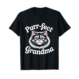 PURR-FECT Grandma Fur Mom Cute Cat Lover Animal Gift T-Shirt