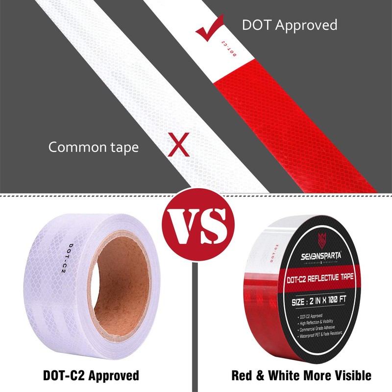 SEVEN SPARTA DOT-C2 Reflective Safety Tape 2 Inch x 200