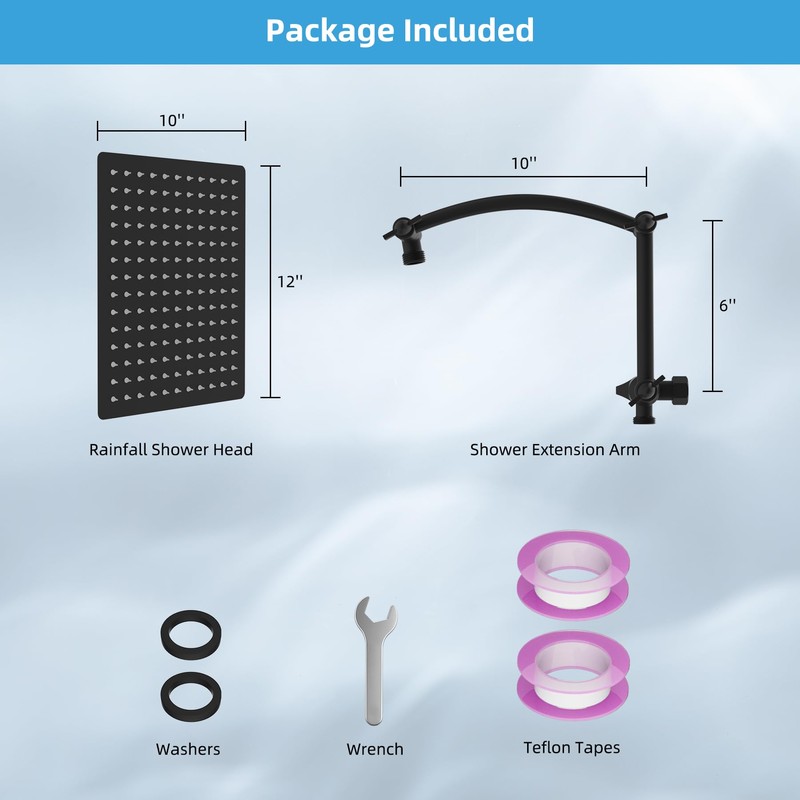 Hibbent All Metal cUPC Certified Rain Shower Head, 12'' High