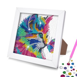 Kit de pintura de diamantes 5D para niños,17 x 17 cm,con marco,con herramientas de accesorios,Lindo arte y manualidades para niñas y niños de 4 a 6 a 8 a 10 a 12 Años,decoración de hogar