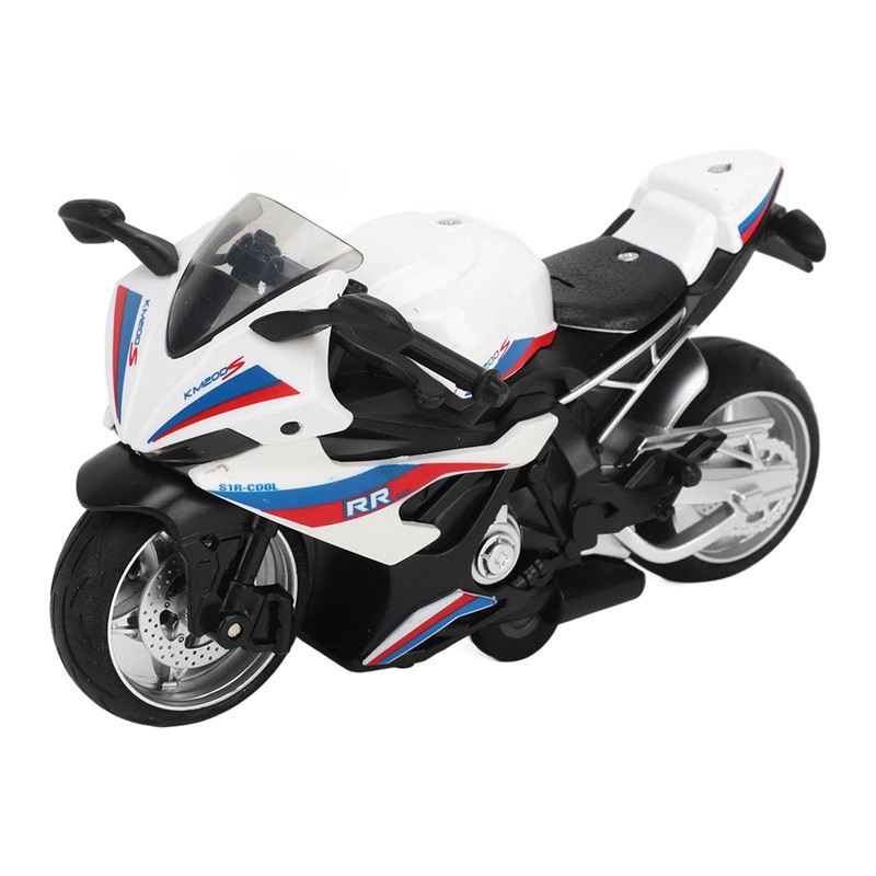 Kids Pull Back Motorcycle Toy Sound Light Effects High Simulation