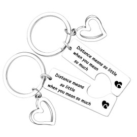 BESPMOSP 2 PCs Couple Keychring Gifts Valentines Day Gifts for Him Her Long Distance Relationship Gifts for Husband Wife Boyfriend Girlfriend Birthday Gifts Matching Gifts for Couple Present