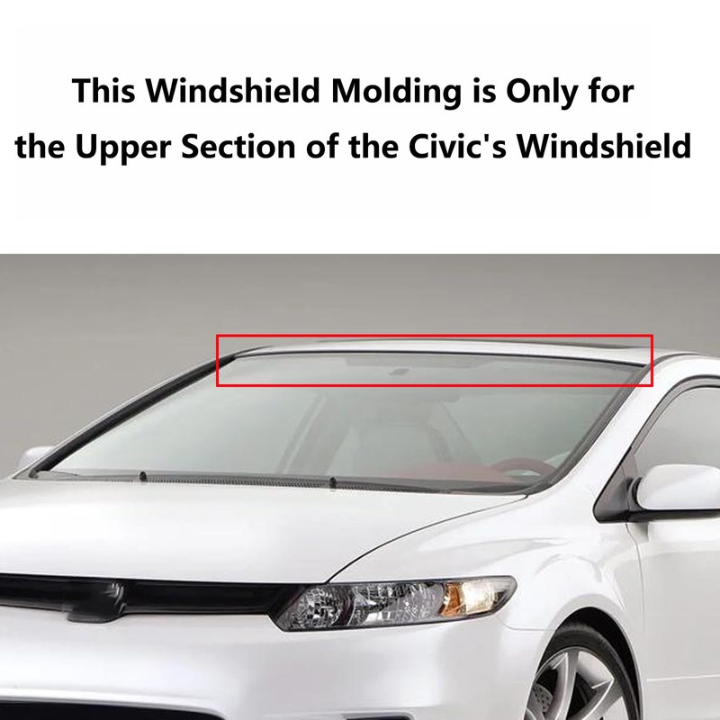Windshield Front Upper Reveal Surround Molding Trim Rubber Seal for