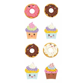 Paper House Donut Cupcakes  Stickers Envelope Seals Planner Supply Papercraft Fun Food Party