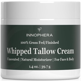 Crema Batida De Sebo De Res Para El Cuidado De La Piel ‒ Alimentada Con Pasto Y Terminada Con Pasto ‒ Humectante 100% Natural Para Piel Sensible ‒ Loción Facial Y Corporal Hecha A Mano ‒ Sin