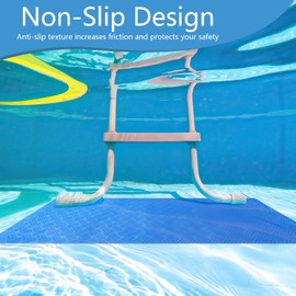 2 Rolls Pool Underlay, 90 x 23 cm, Protective Pool Mats for Pool Ladder, Blue Swimming Ladder Mat with Non-Slip Texture, Pool Protective Mat for Steps, Stairs, Ladders