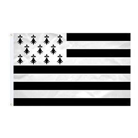 Brittany Flag – 90 x 150 cm – Reinforced Fabric – Durable Stitching – Bright Colours – Outdoor Indoor Flag – Integrated Eyelets – National Flag