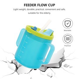 Abaodam Elderly Care Cup Elderly Drinking Cup Disabled Straw Handles Mug Adults Spill Proof s Prevent Spill s Tremors Waters Pregnant Woman Pp Liquid Drink, Green