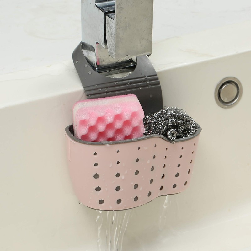 Kitchen Sink Caddy Sponge Holder Silicone Plastic Soap Holder Hanging