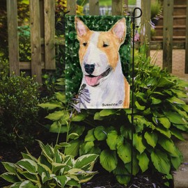 Caroline's Treasures SS8873GF Bull Terrier Garden Flag Mailbox Flag Decorative Yard Flag Banner Outside Patio Artwork Yard Flower Beds, Garden Size, Multicolor