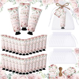 Dansib 48 Sets /144 Pcs Baby Shower Hand Cream Gift Party Favors for Guests Gift Bridal Wedding Thank You Gifts Bulk Mini Travel Size Hand Lotion Set for Guests(Girl)