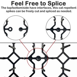 Fhiny Cat Deterrent Mat,12 Pack Cat Repellent with Spike Scat Mat for Kitten Coverage Digging Deterrent Training Network for Animals (12 Pack/8"×16")