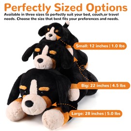 gnomantic Bernese Mountain Dog Weighted Stuffed Animals - 22 Inch 4.5 Pounds Weighted Plushies Dog Stuffed Animal - Big Plush Pillow - Cute Plush Toy Gifts for Kids & Adults (22" 4.5 lbs)