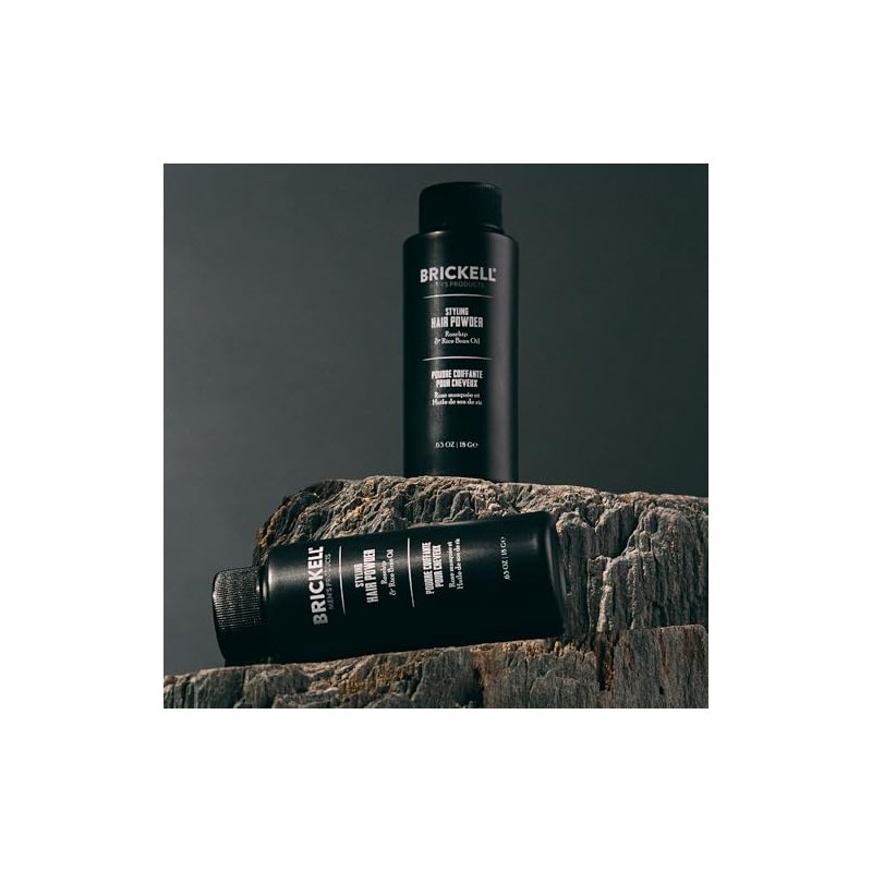 Brickell Men's Styling Hair Powder For Men, Creates Volume, Natural