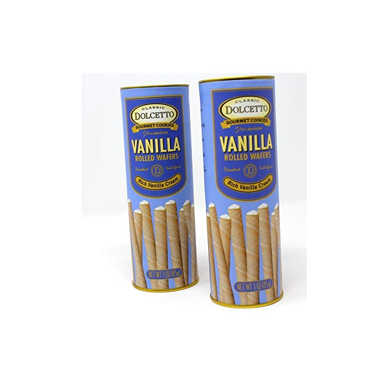 Classic Dolcetto Gourmet Cookies Premium Rolled Wafers Rich Vanilla Cream