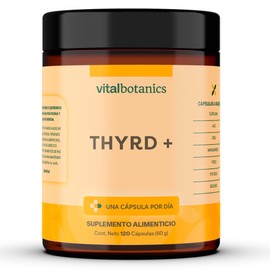 THYRD+ con Magnesio, Potasio, Selenio, Yodo, Zinc, Ajo y Cúrcuma. Con 60 capsulas de 500mg (2 meses). VitalBotanics. Suplemento Multivitamínico para Hombre y Mujer. Libre de Gluten y Aditivos.
