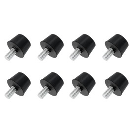 uxcell 8Pcs Rubber Vibration Isolators Mounts Rubber Shock Absorber Mounts, 0.98" x 0.69" Conical Studs with M8 x 15mm Threaded, Silent Block for Air Compressors, Motor, Engines, Black