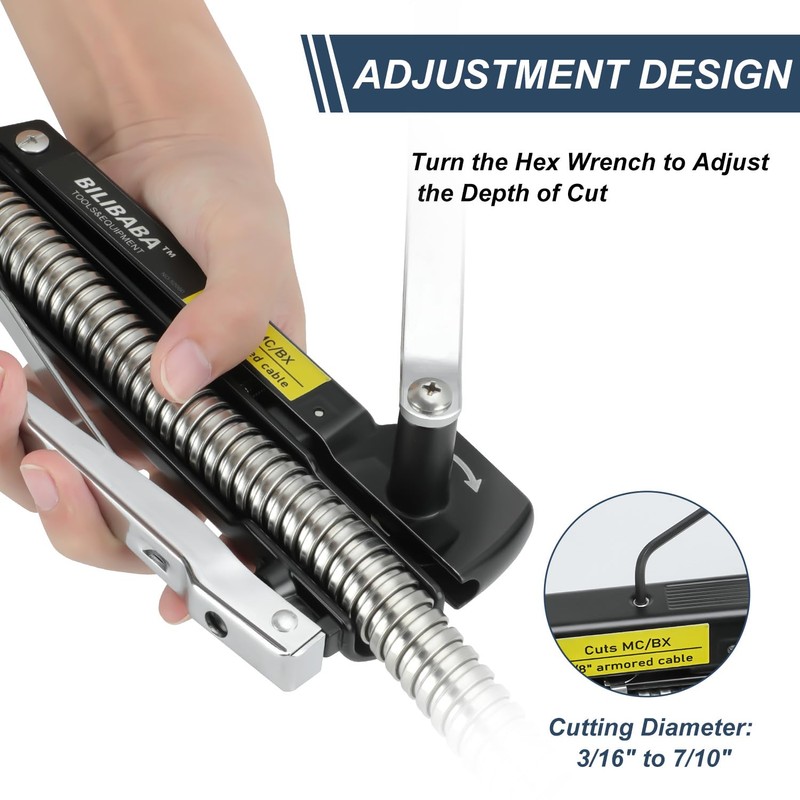 MC Cable Cutter, Cuts 3/16" to 7/10" BX/MC Cable, 53725