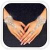 CASDRE Sparkly Rhinestone Gloves Fingerless Wedding Crystal Glove Bridal Hand