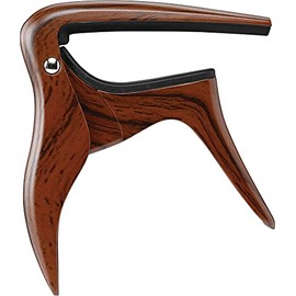 Guitar Capo, For Acoustic guitars and Electric guitars. Single-handed operation, Wood effect.