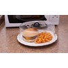 Tall Microwave Tempered Borosilicate Glass Plate Cover with Black Easy-Grip