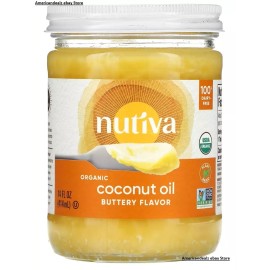 Nutiva Organic Coconut Oil with Butter Flavor 14 oz