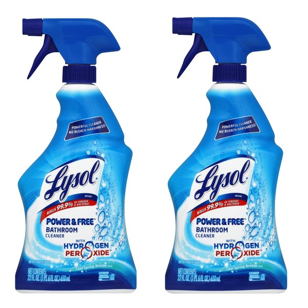 Lysol Power and Free Bathroom Cleaner, Fresh, 22 Ounce (Pack of 2)