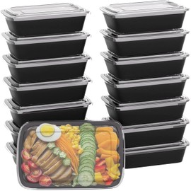 AMD Nexus [10 Pack, 16oz] 1 Compartment Plastic Meal Prep Containers - Reusable BPA Free Food Containers with Airtight Lids - Microwavable, Freezer and Dishwasher Safe