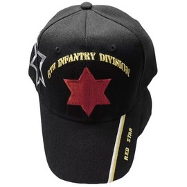 U.S. Army 6th Infantry Red Star Military Black Embroidered Cap Hat CAP573 (TOPW)