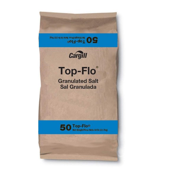 Cargill Top-Flo Plain Salt, 50 Pound -- 1 each.