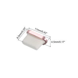 MECCANIXITY USB Type C Anti Dust Plug Port Duct Covers Caps USB C Port Protectors for Type C Port, Rose Gold Pack of 4