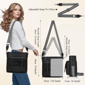 RAINSMORE Crossbody Bag for Women, Waterproof Leather Crossbody Purses for Women Lightweight Cross-body Shoulder Bag