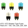 Lumision 5 Pack Resettable Fuse ATO ATC Breaker Type III