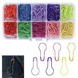 600Pcs Bulb Safety Pins, Safety Pin Clips, Pear Shaped Locking Gourd Pins, Small Calabash Pins, Knitting Stitch Markers for Knitting DIY Crafting Sewing Clothing Making Pins Marker, 10 Colors