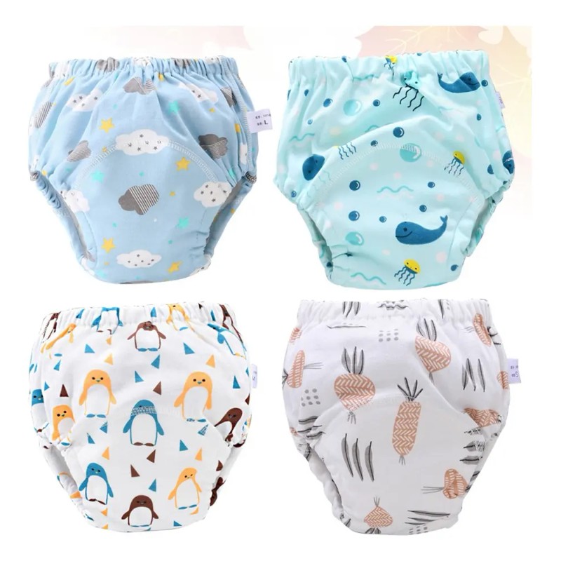 4 Pañales De Bebé Bebé Entrenamiento Pantalones Lavables Ali