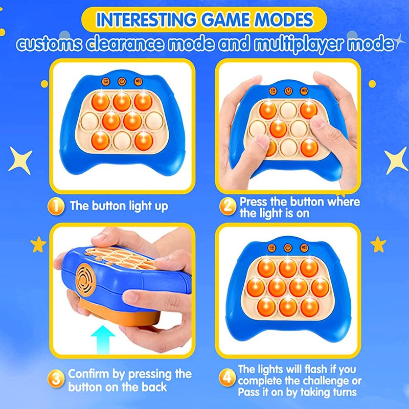 Quick Push Bubbles Game Console, Button Puzzle, Pop Light Up