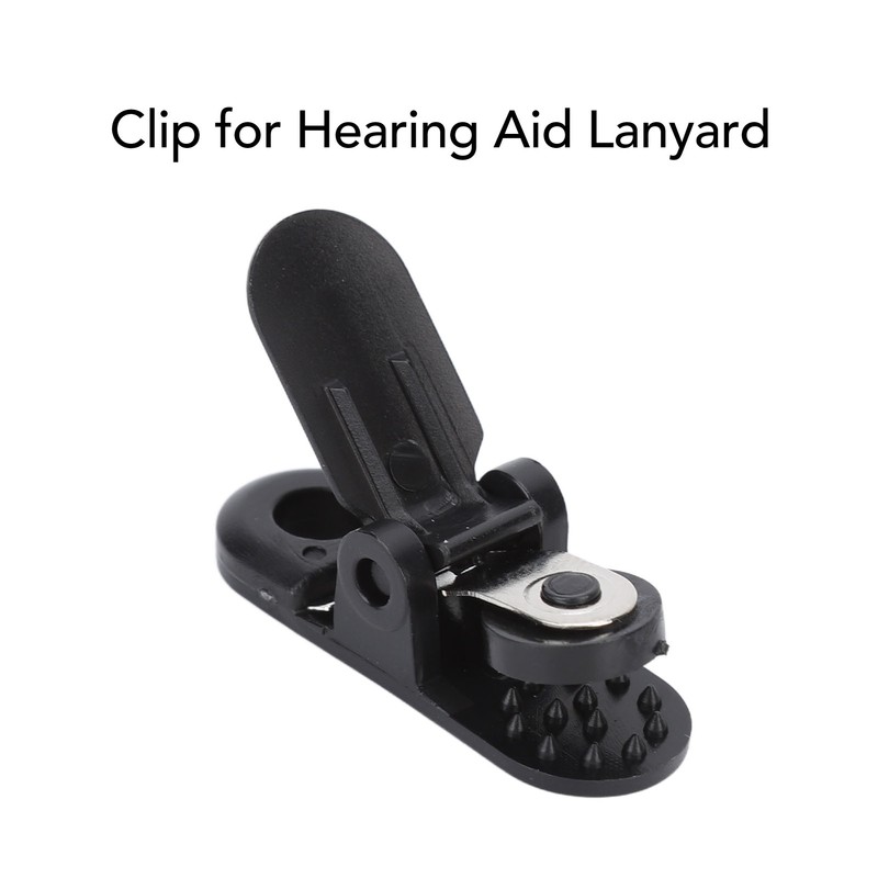 20pcs Hearing Aid Lanyard Clip Black ABS Clip Replacement Accessory