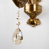 Aeyee Vintage Wall Sconce, Antique Brass Wall Light, Crystal Floral