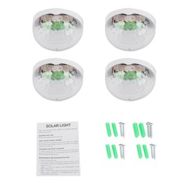 4Pcs Solar Powered LED Lights Outdoor Courtyard Waterproof Wall Mounted Lighting Lamp(White)