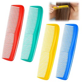 Hair Combs Set, 4 Pcs Fine and Wide Tooth Hair Combs, Pocket Dressing Comb Women and Men, Dual Comb for Women Men Hair Care Tool (Multi-Color)