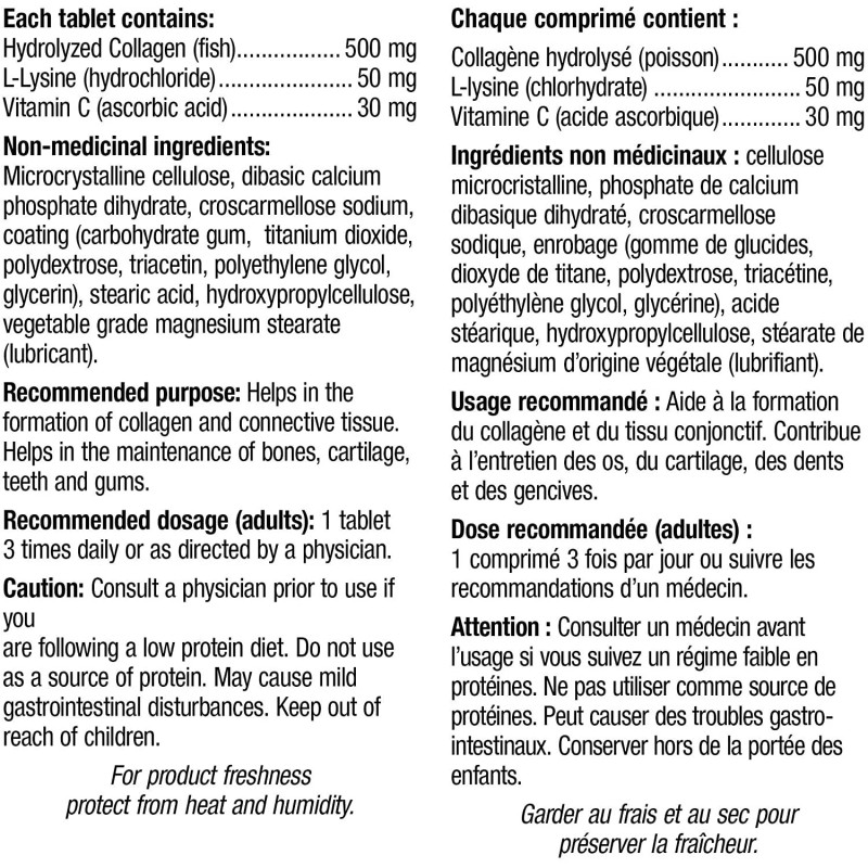 Webber Naturals Collagen Plus with Lysine and Vitamin C, 500/50
