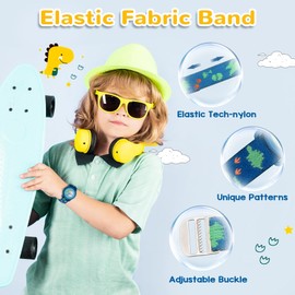 Kids Watch with Elastic Fabric Strap, Waterproof Analog Watch for Kids Ages 3-12 | Kids First Watch | Fun Learning Timepiece | Ideal Gift for Toddler & Children