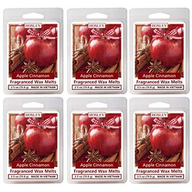 Hosley Set of 6 Apple Cinnamon Scented Wax Cubes/Melts - 2.5 oz Each. Hand Poured Wax Infused with Essential Oils. Bulk Buy. Ideal for Weddings, Spa, Reiki, Meditation Settings (2.5oz x 6 Count)
