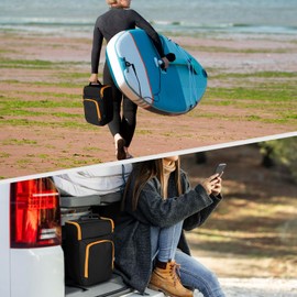 Xxerciz Storage Bag for Paddle Board Pump The SHARK/The Dolphin SUP Pump, Portable Air Pump Bag Travel Carry Bag with Extra Paddle Board Accessories Pocket (Only Bag)