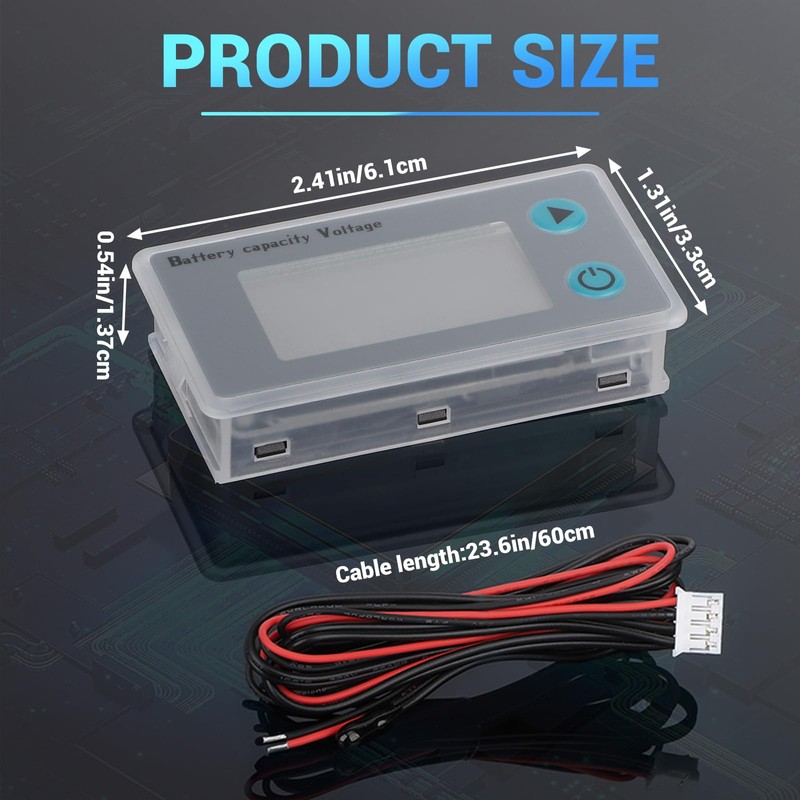 DROK RV Battery Monitor 12v, 10-100v Digital Voltage Meter Battery