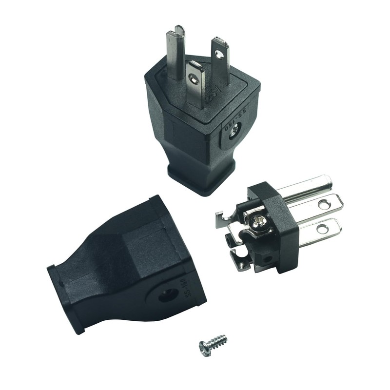 NEMA 5-15P Electrical Replacement Plug,Extension Cord Ends 125V 15A 2Pole