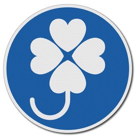 Handicapped Signs (Four Leaf Mark), Removable From Inside Window, Suction Cup Type Alternative, Dot Glue Sticker