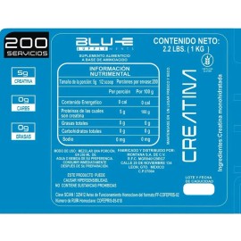 Creatina Blu-e Monohidratada 1k 200 Servicios Varios Full                                                                                             
